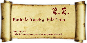 Modránszky Rózsa névjegykártya