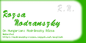 rozsa modranszky business card