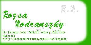 rozsa modranszky business card